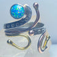 Opal lab ring abstract floral boho handmade southwest sterling silver women girls