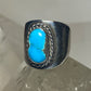 Turquoise ring cigar band Navajo sterling silver women girls