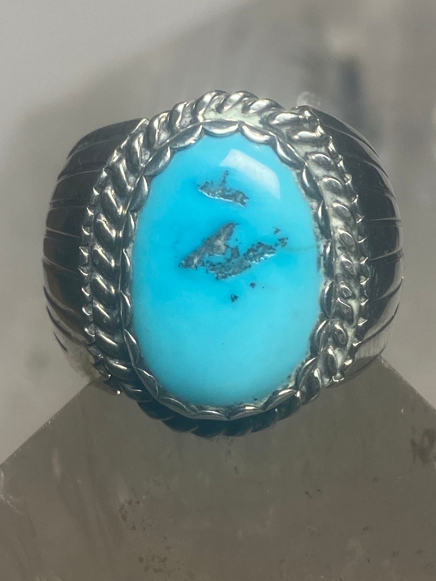 Turquoise ring southwest Navajo sterling silver women men