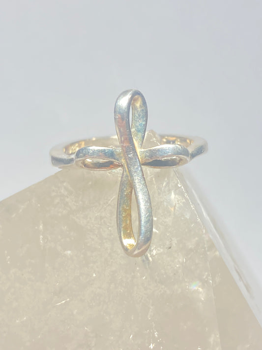 Cross ring  religious band sterling silver women girls