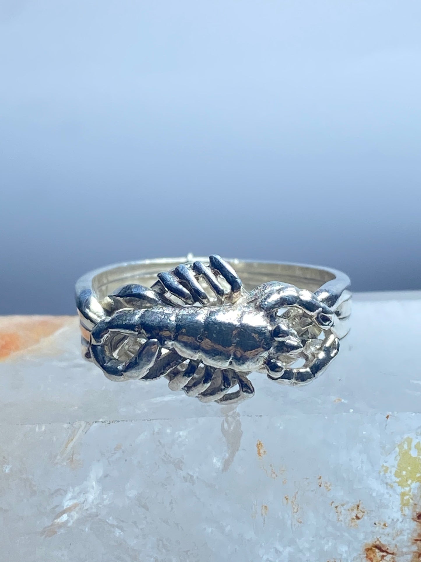 Lobster ring crawdad fishermen puzzle band sterling silver women girls