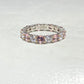 Eternity band clear pink clear CZ crystal stacker band ring sterling silver women girls