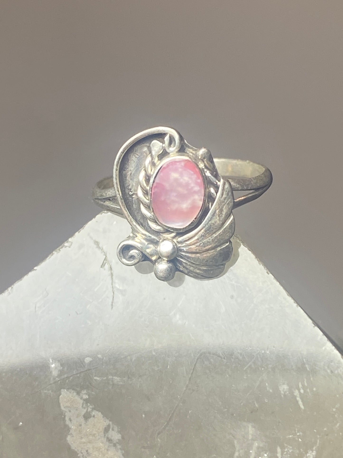 Mother of pearl Ring southwest pinky sterling silver women girl x