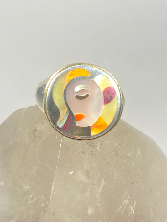 Eric Grossbardt ring sterling silver & 18K Yellow Gold face