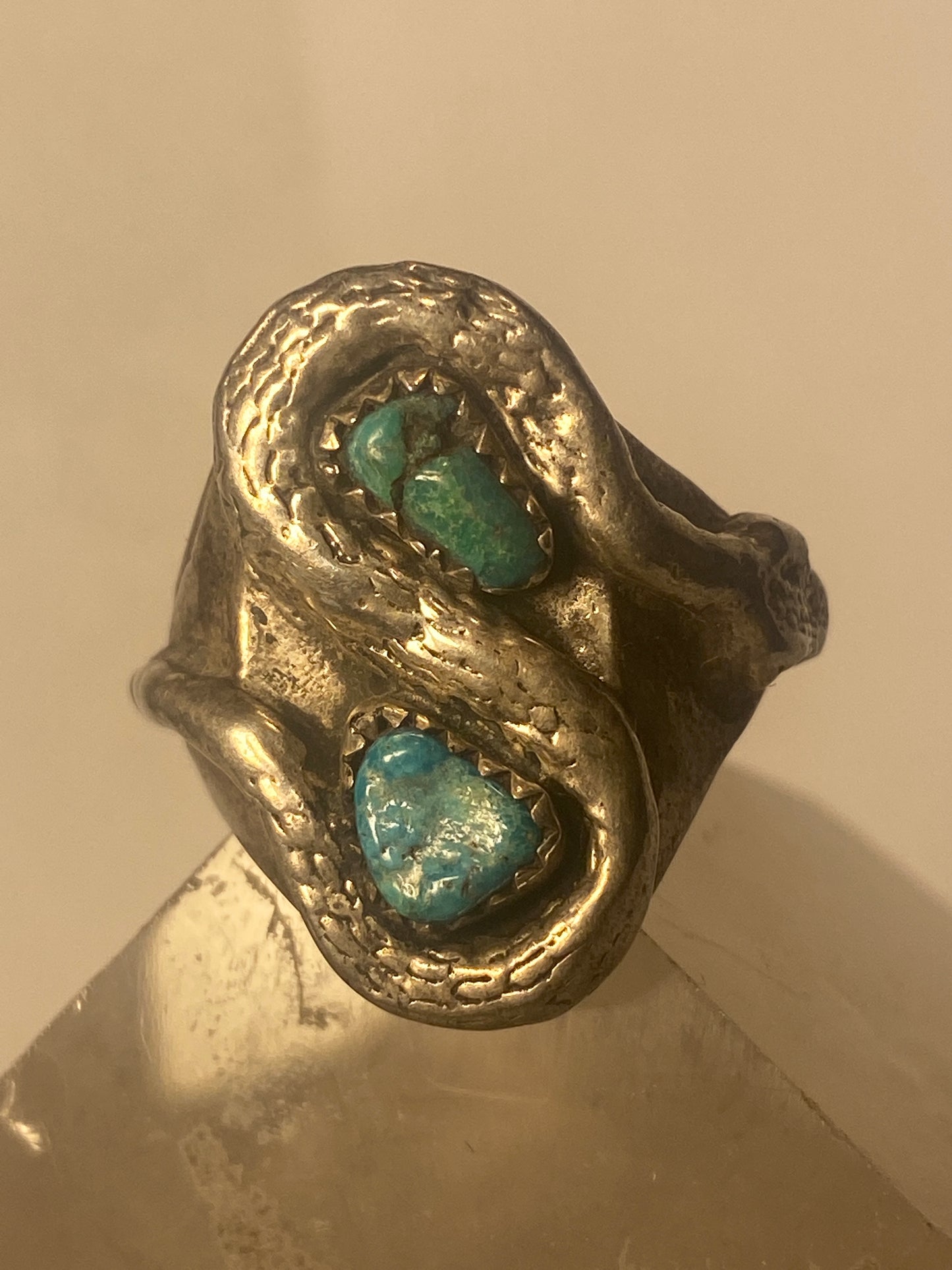 Turquoise ring snake long southwest leaves men women