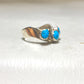 Turquoise ring Zuni petite point southwest pinky sterling silver