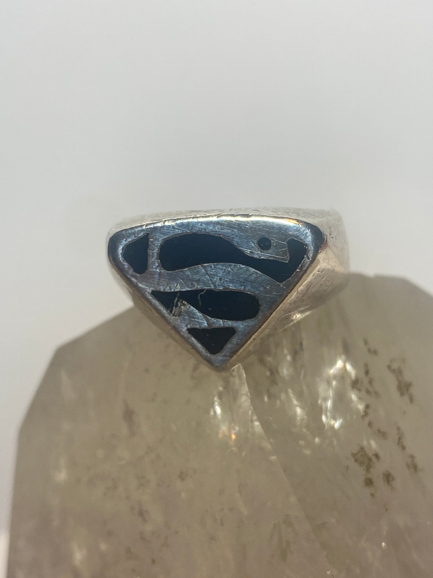 Superman ring vintage sterling silver women men