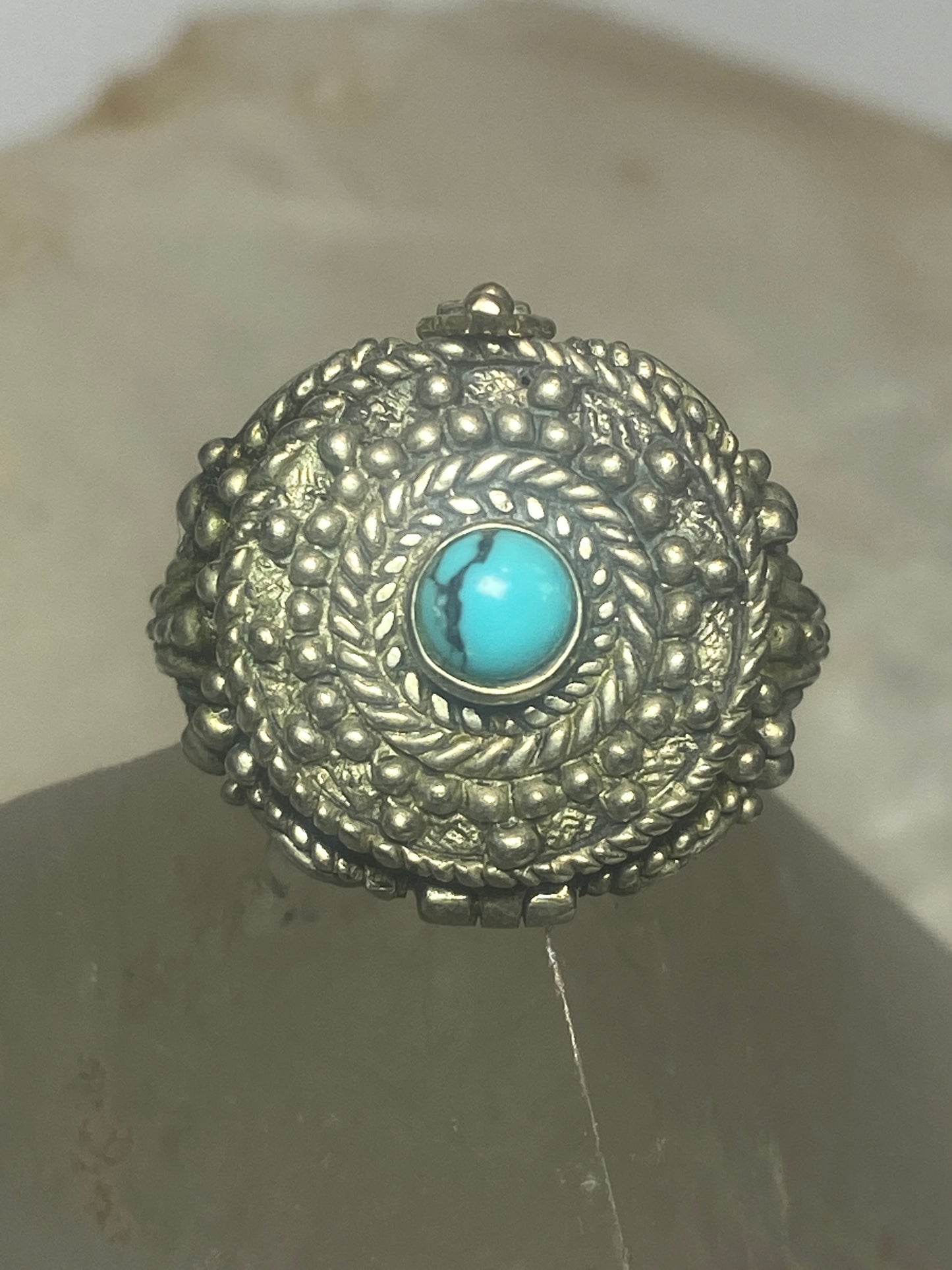 Poison ring boho turquoise sterling silver women