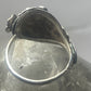 Feather ring size 8.75 squash blossom band southwest sterling silver women