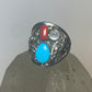 Navajo ring size 10 turquoise coral sterling silver southwest women men