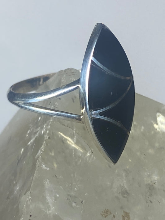 Long Onyx Ring southwest pinky sterling silver women girl b