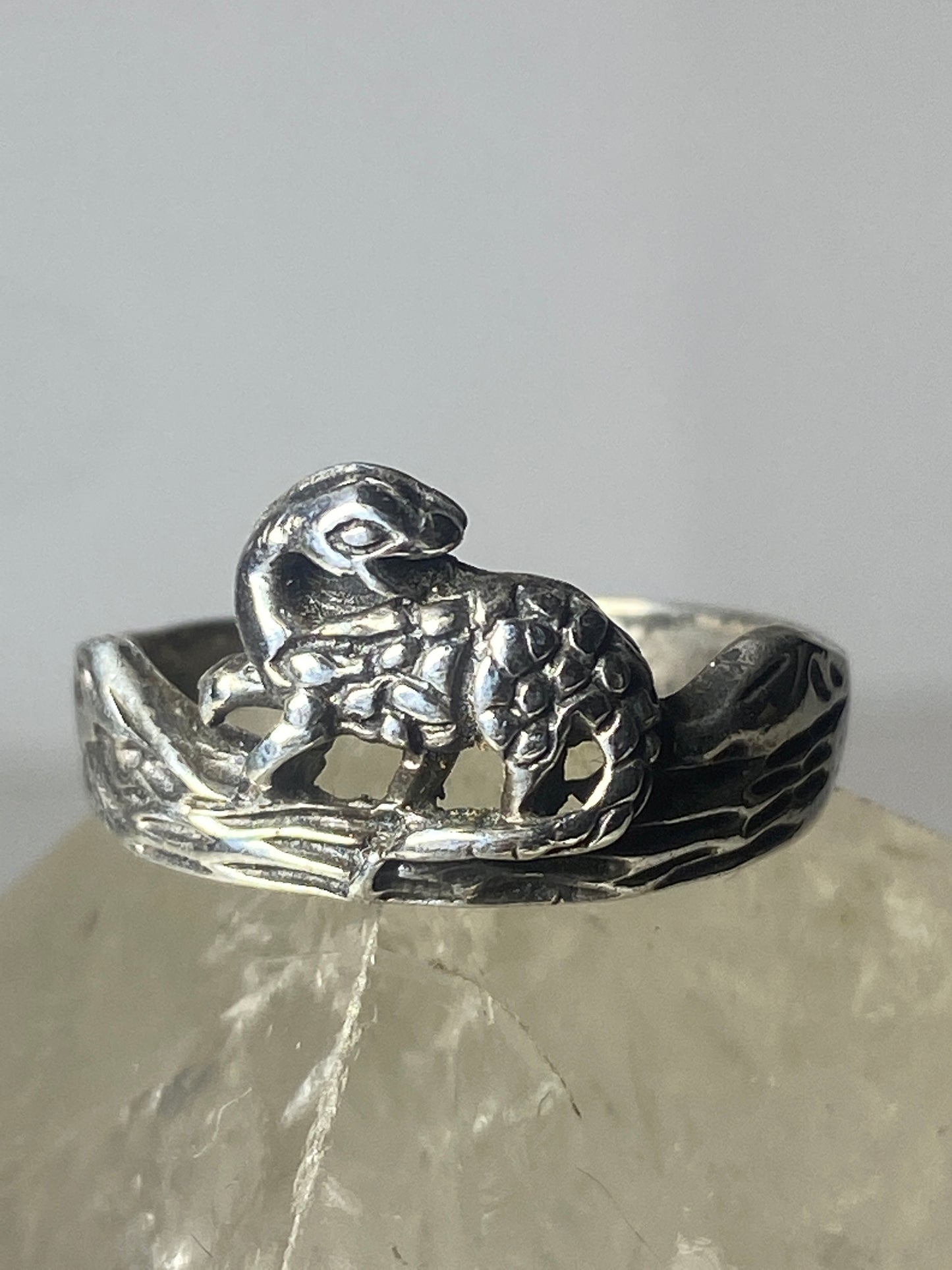 Dinosaur ring Dinosaur band sterling silver women girl