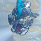 Turquoise ring flowers Coral southwest sterling silver women
