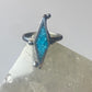 Long Turquoise chips Ring southwest pinky sterling silver women girls