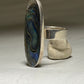 abalone ring long southwest women sterling silver  adjustable