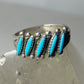 Bell turquoise ring petite point band sterling silver women girl