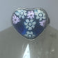 Heart ring Murano glass flowers love Valentine sterling silver women girls