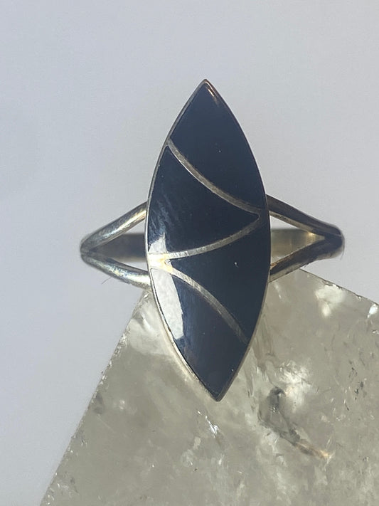 Long Onyx Ring southwest pinky sterling silver women girl c