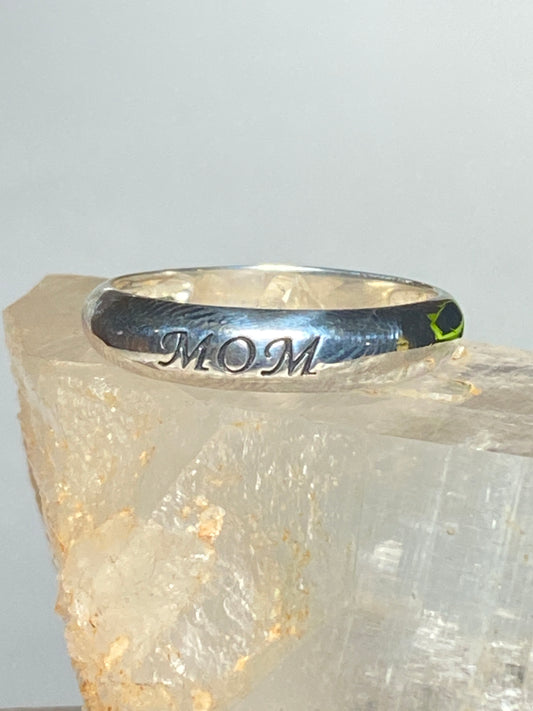 Mom Ring word band love friendship sterling silver women daughters girls