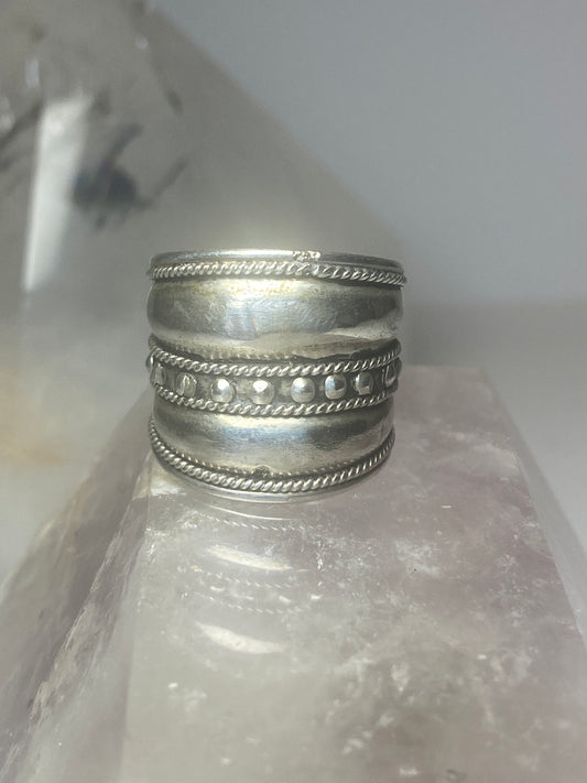 Cigar band rope design ring sterling silver women girls