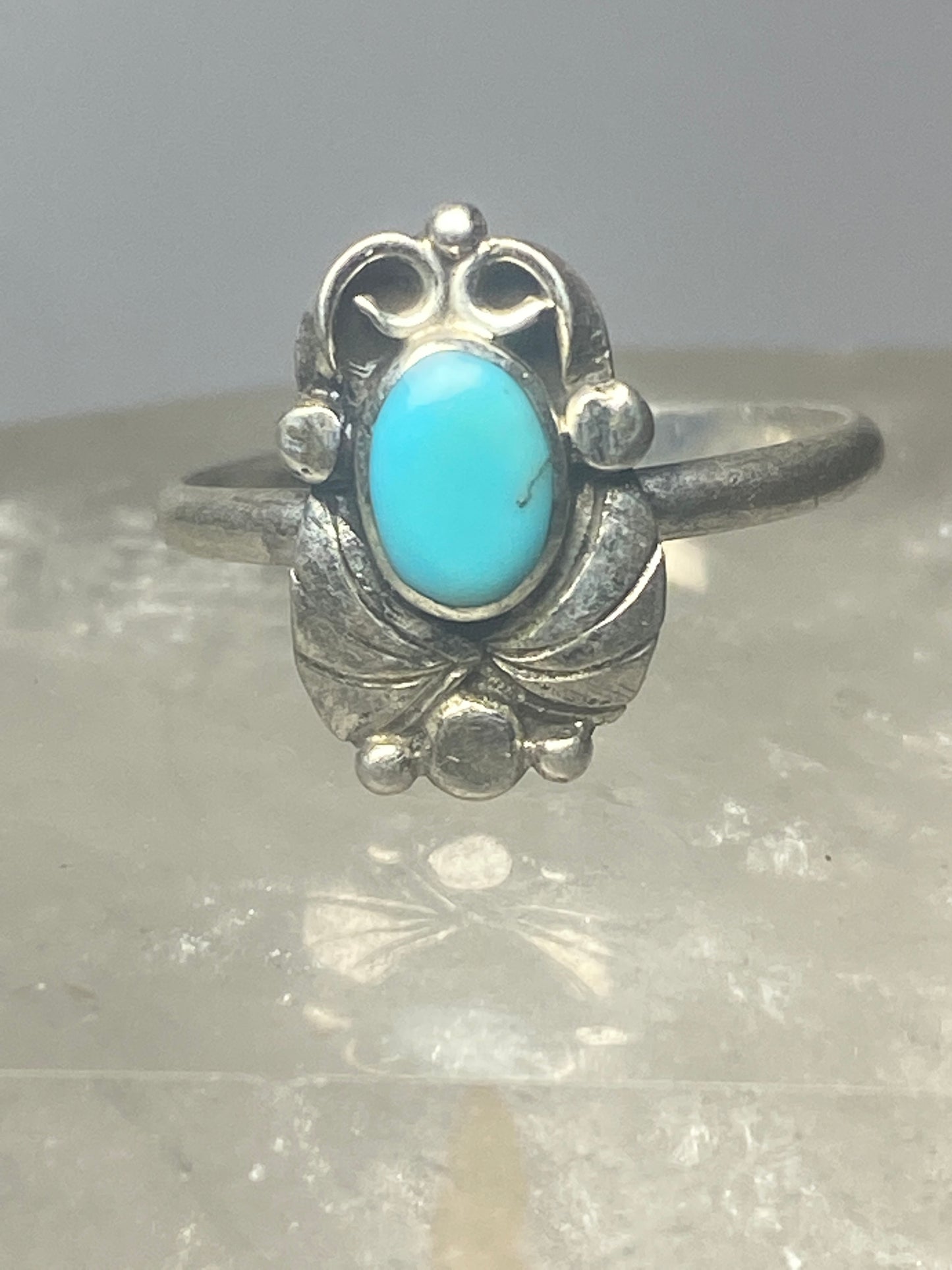 Turquoise ring leaves band southwest sterling silver women girls k