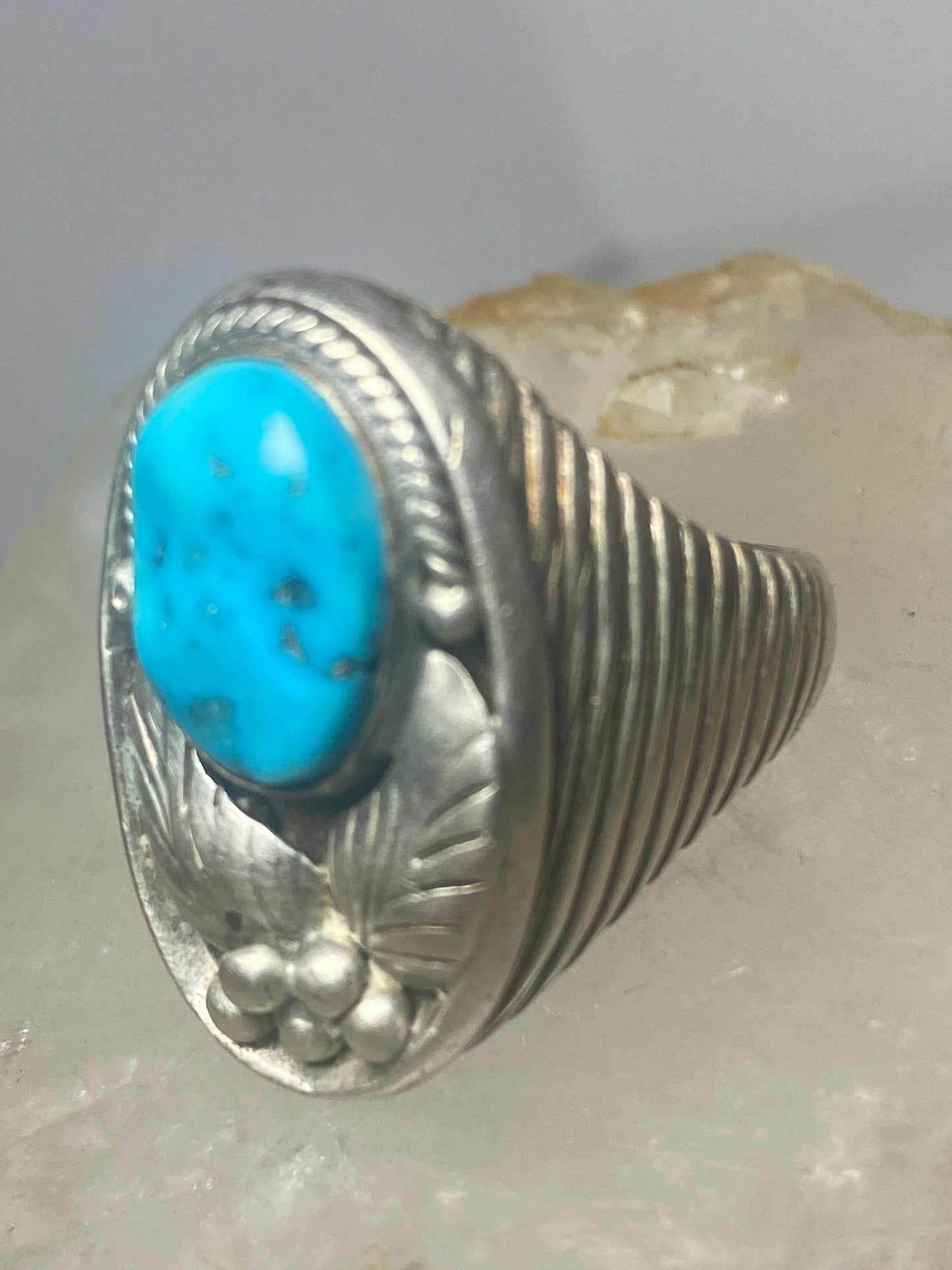 Turquoise ring southwest sterling silver women men