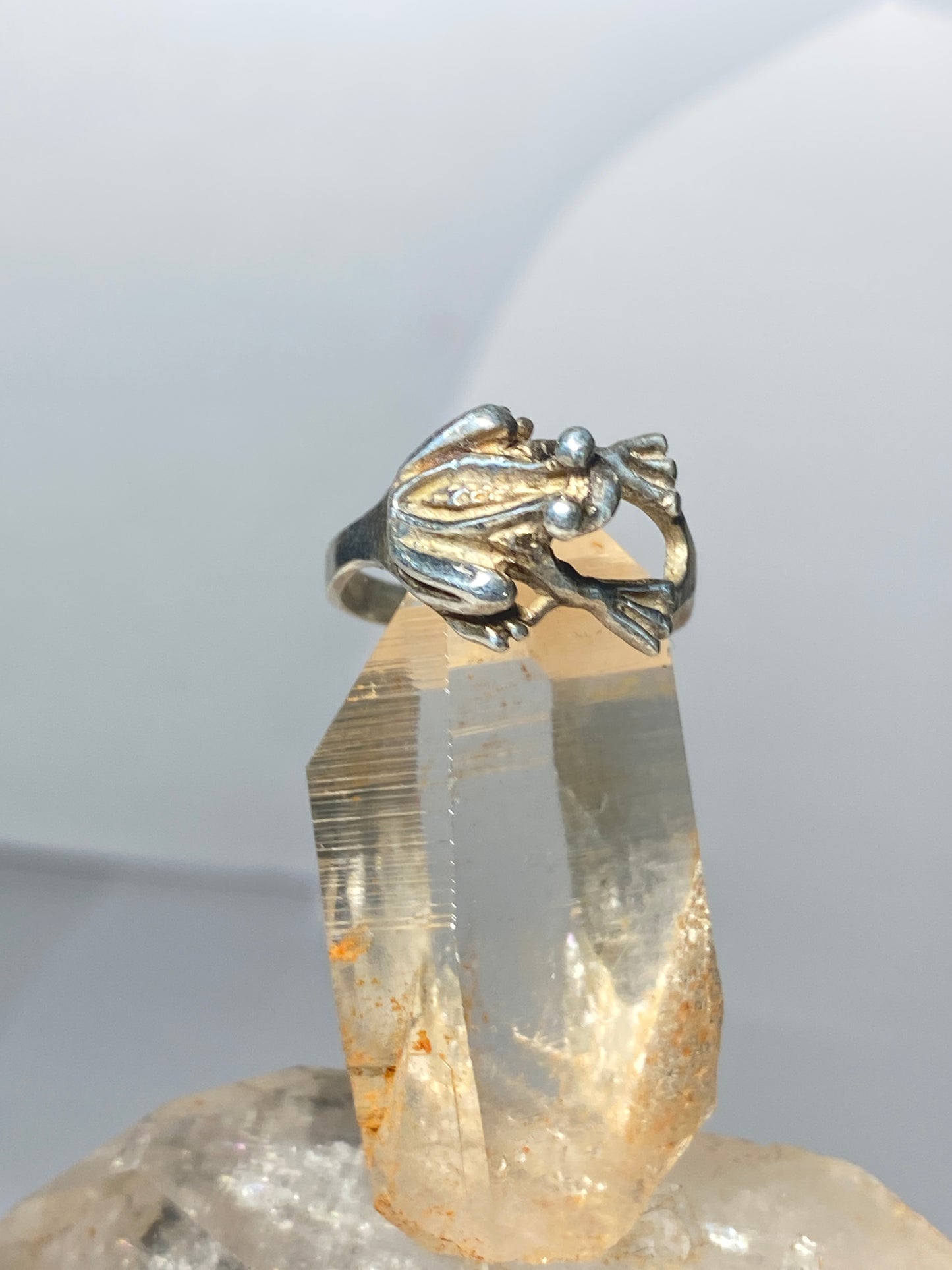 Frog Ring Toad Band sterling silver women girls