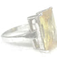 Vintage Yellow Faceted Ring Sterling Silver Size 6.75