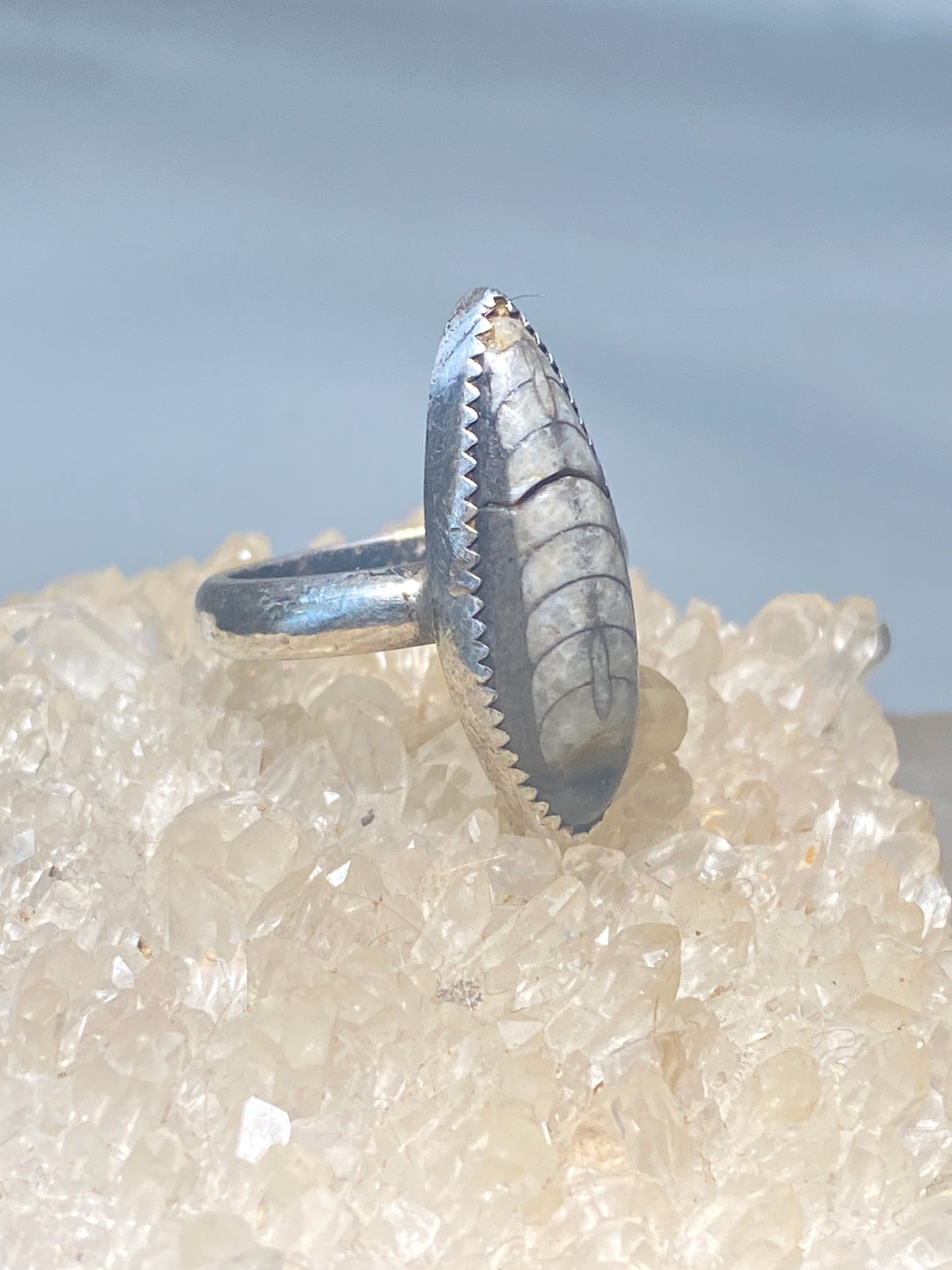 Fossil ring size 6.25  long fossil sterling silver women girls