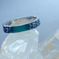 Judith Jack Ring Art Deco Marcasite green stacker Band sterling silver women