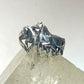 Horse ring size 7.75 southwest horses band sterling silver cowgirl  women girls