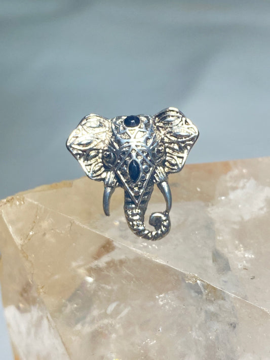 Elephant ring size 5.25 long face sterling silver women girls