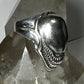 Faceless Skull ring poison biker band with teeth size 15 sterling silver men