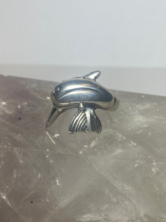 Dolphin ring poison band sterling siler women girls