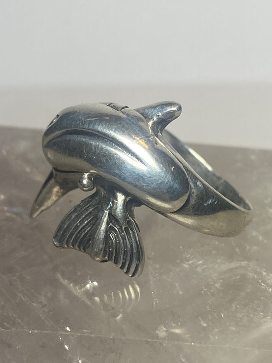 Dolphin ring poison band sterling siler women girls