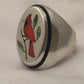 Vintage Sterling Silver Coral & Abalone Inlay  Ring  Southwestern Tribal  Size 12 Weight 26.4g