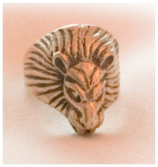 Vintage Sterling Silver Lion Ring  Size 10