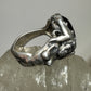 Mermaid ring long figurative dark stone size 6.50 sterling silver