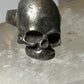 Skull ring size 7.75 biker band cast ring dark 800 silver from Ukraine