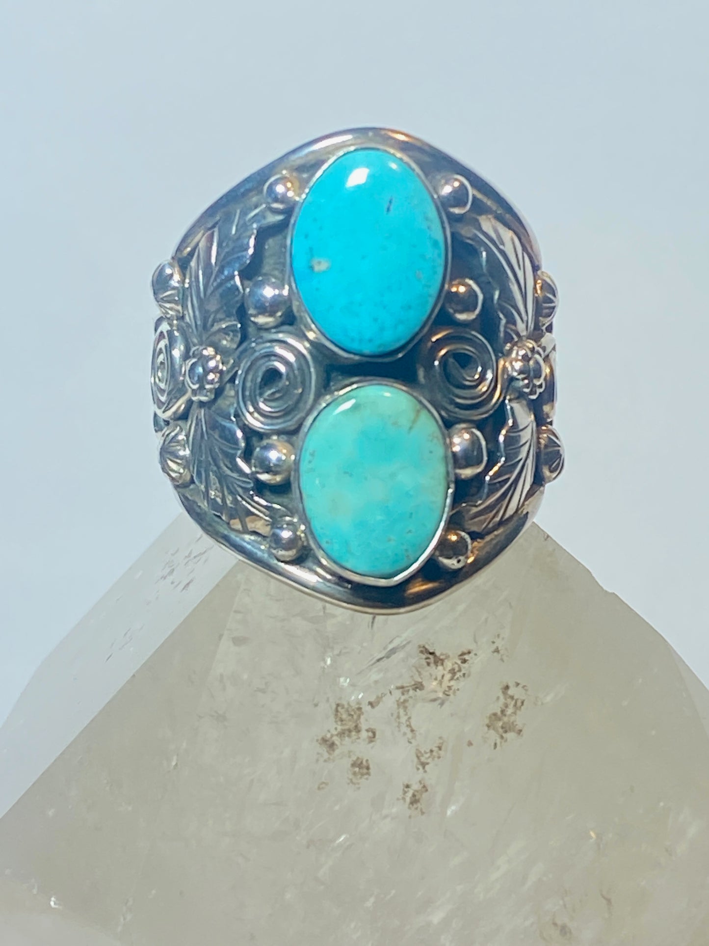 Turquoise ring Navajo southwest sterling silver women men