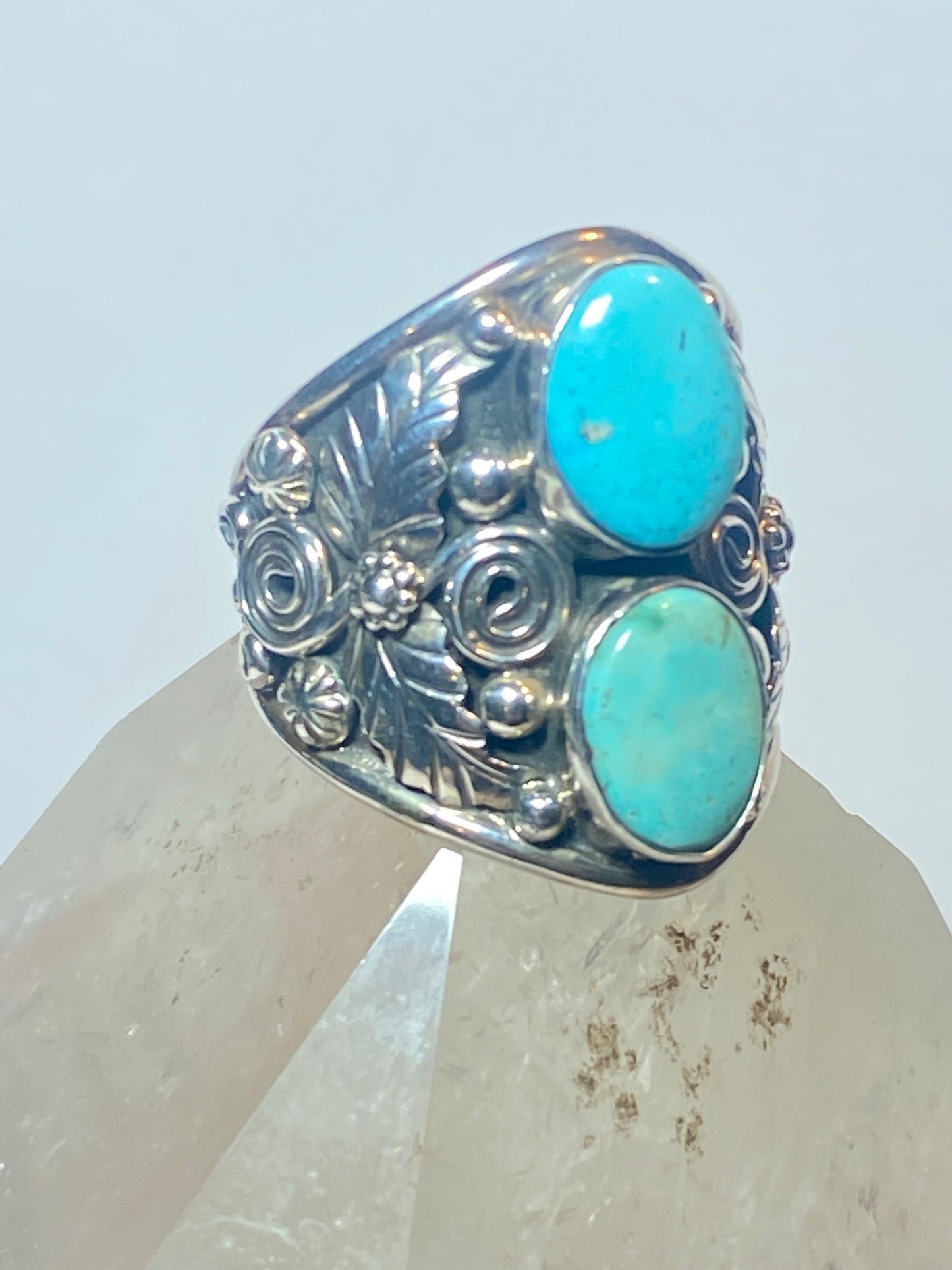 Turquoise ring Navajo southwest sterling silver women men