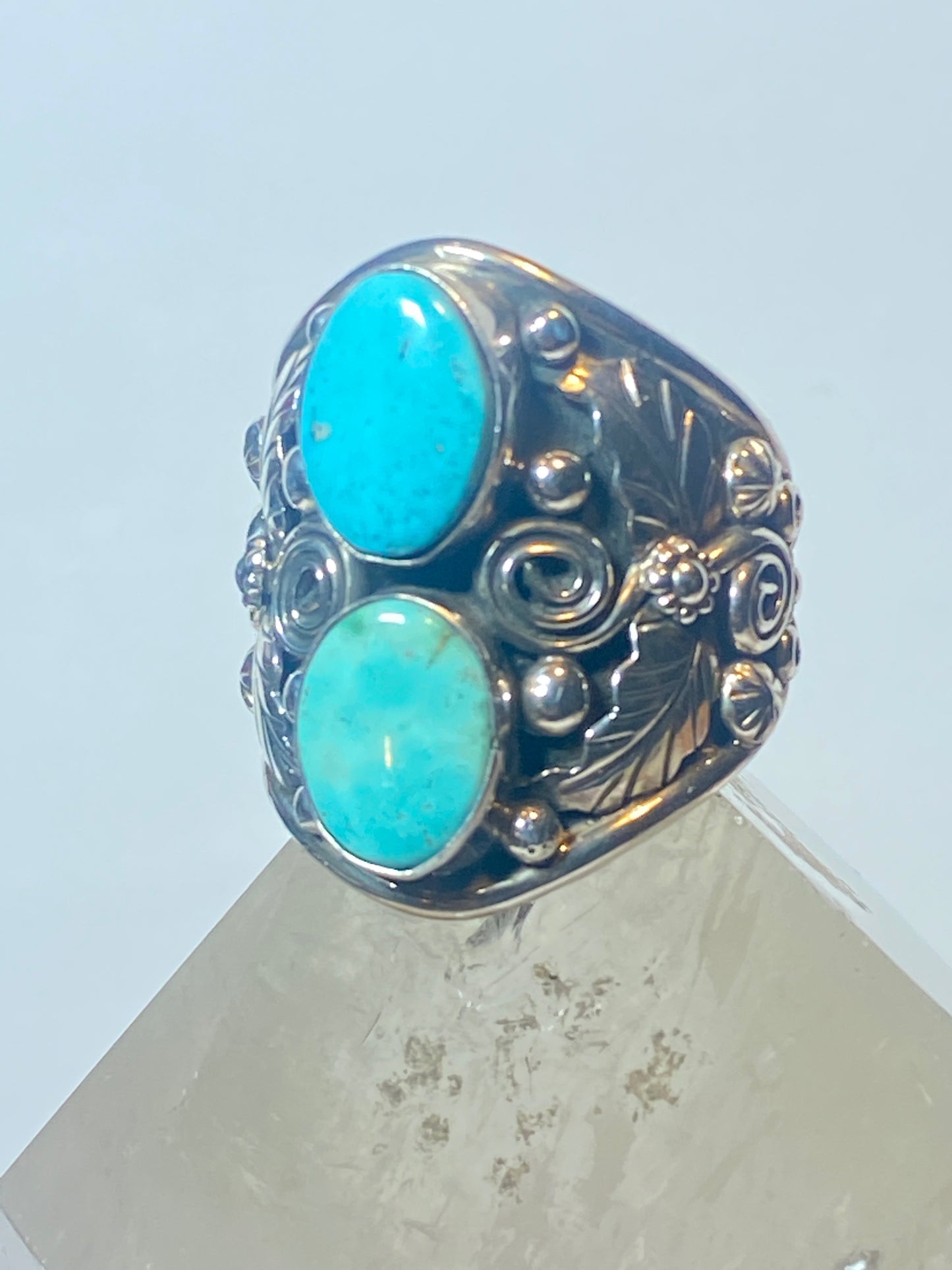 Turquoise ring Navajo southwest sterling silver women men