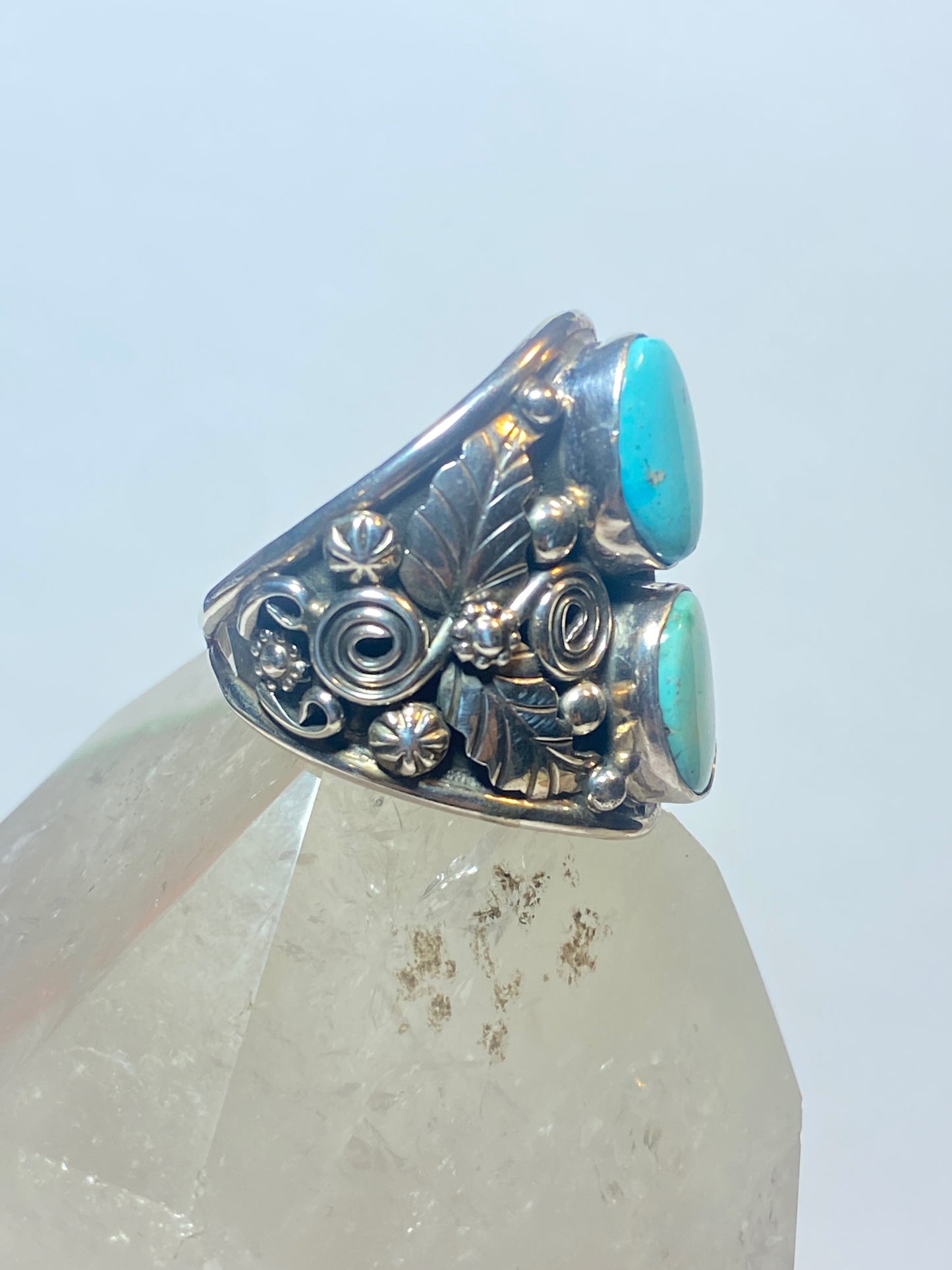 Turquoise ring Navajo southwest sterling silver women men