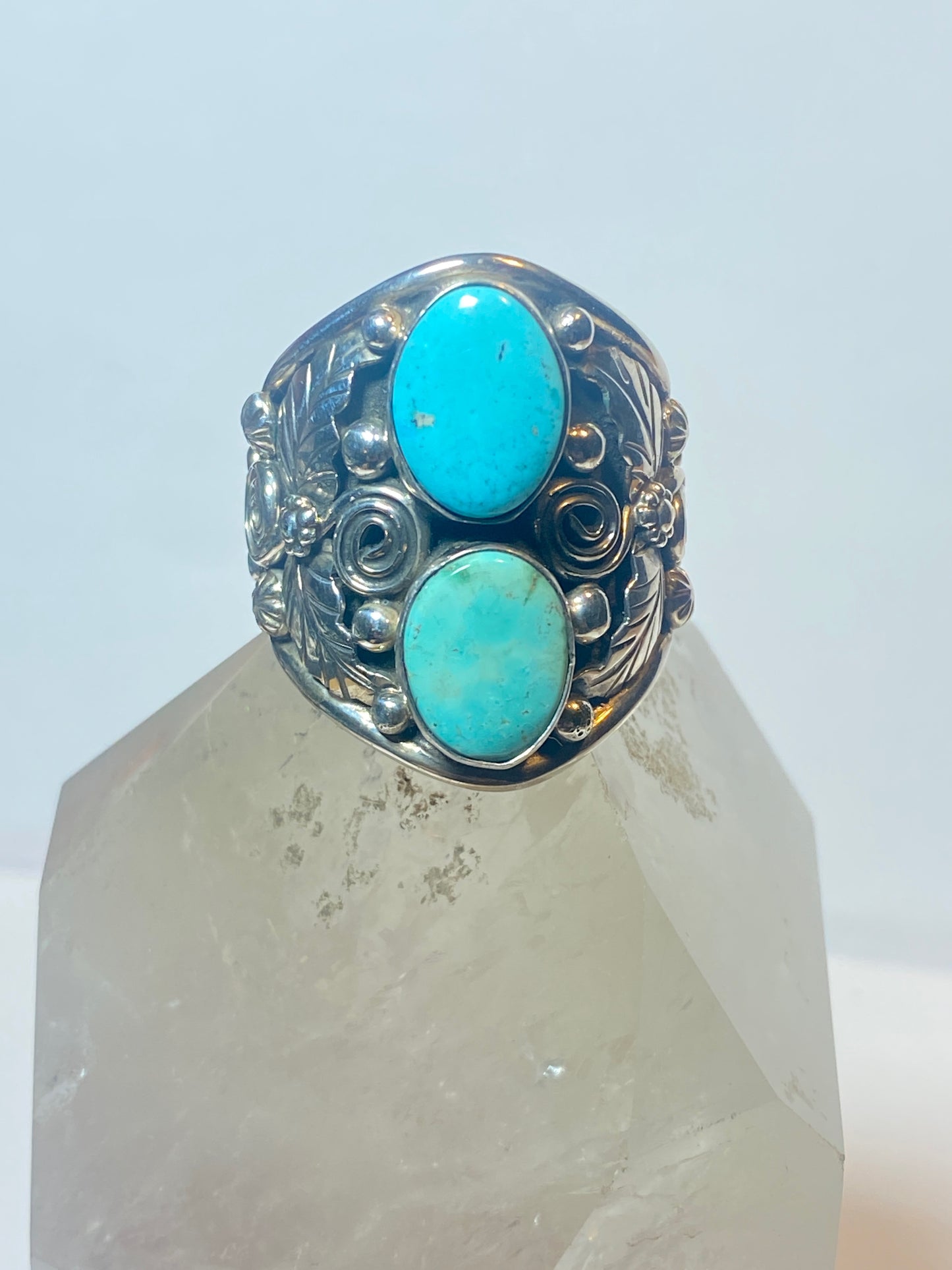 Turquoise ring Navajo southwest sterling silver women men