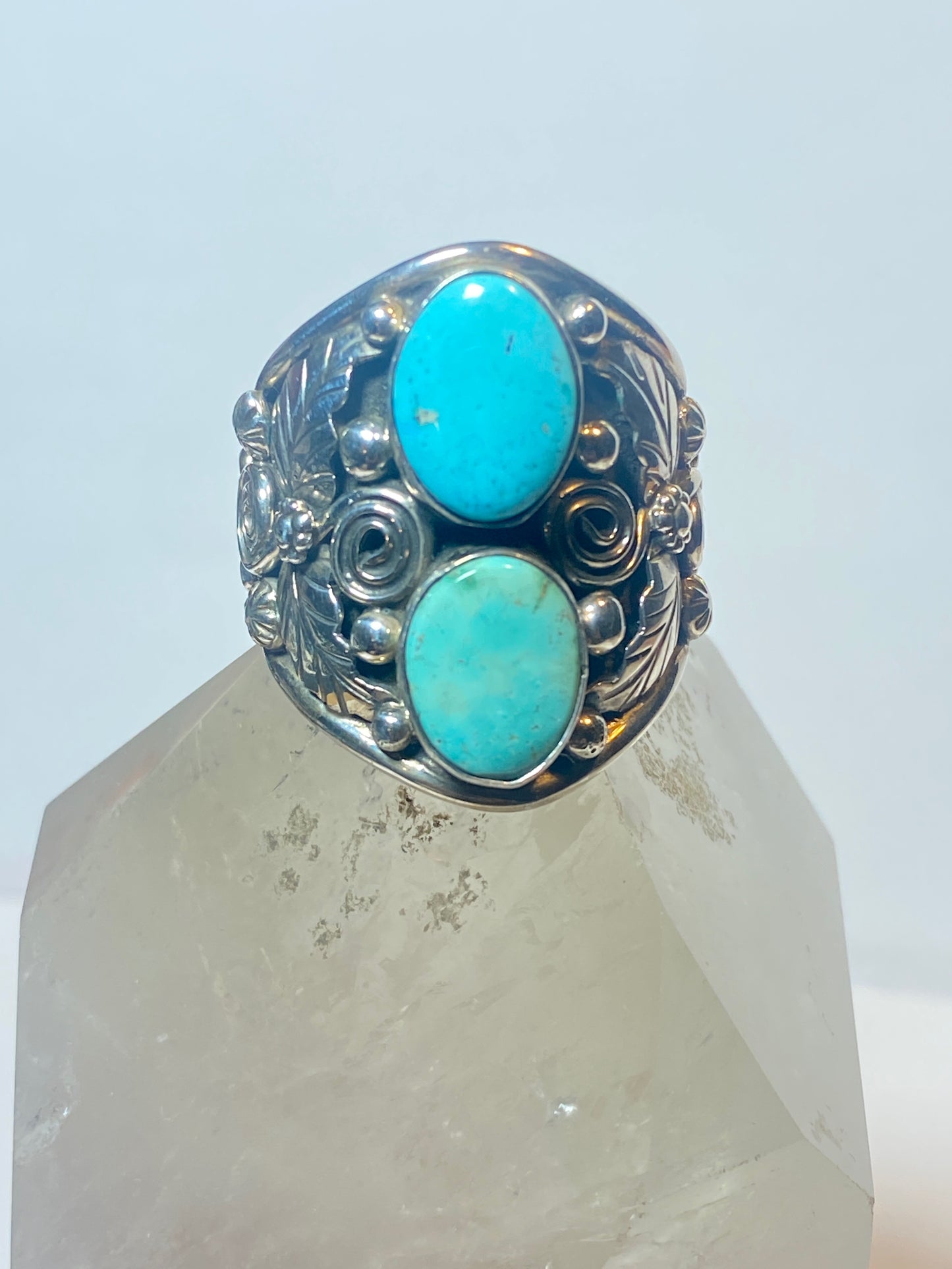 Turquoise ring Navajo southwest sterling silver women men