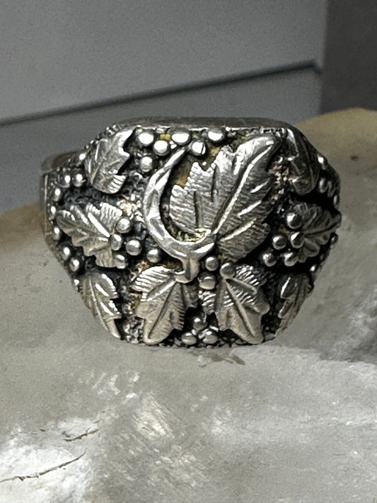 Leaves ring size 16 plus leaves sterling silver men