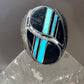 Navajo ring size 10.75 turquoise coral band sterling silver men women AS IS