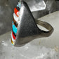 Navajo ring cobblestone turquoise onyx coral mop size 10.25 sterling silver women men