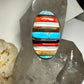 Navajo ring cobblestone turquoise onyx coral mop size 10.25 sterling silver women men