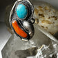 Navajo ring turquoise coral size 5.50 sterling silver women